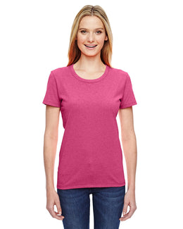 Fruit of the Loom Ladies Heavy Cotton T-Shirt L3930R | Retro Htr Pink - Front
