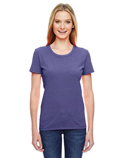 Fruit of the Loom Ladies Heavy Cotton T-Shirt L3930R | Retro Htr Purple - Front