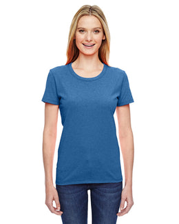 Fruit of the Loom Ladies Heavy Cotton T-Shirt L3930R | Retro Htr Royal - Front