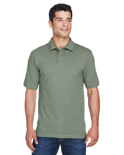Harriton Cotton Pique Polo Shirt M200 | Dill - Front