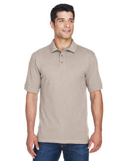 Harriton Cotton Pique Polo Shirt M200 | Stone - Front