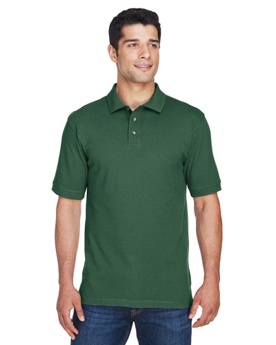 Harriton Cotton Pique Polo Shirt M200 | Dark Green - Front