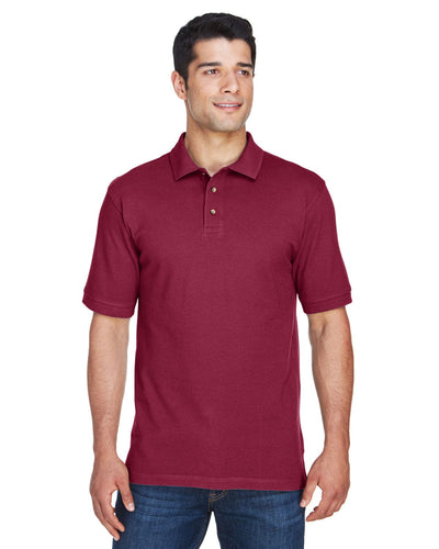 Harriton Cotton Pique Polo Shirt M200 | Wine - Front