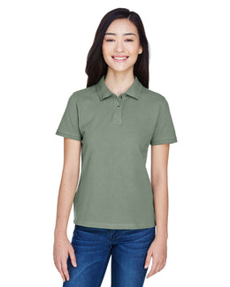Harriton Ladies Cotton Pique Polo Shirt M200W | Dill - Front