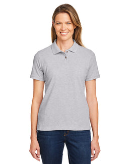 Harriton Ladies Cotton Pique Polo Shirt M200W | Grey Heather - Front