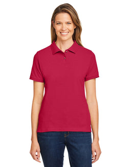Harriton Ladies Cotton Pique Polo Shirt M200W | Red - Front