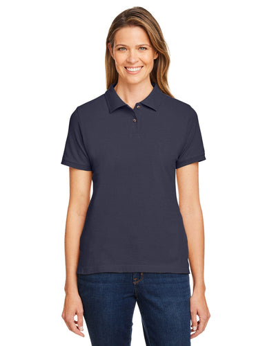 Harriton Ladies Cotton Pique Polo Shirt M200W | Navy - Front