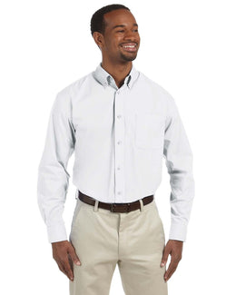 Harriton Mens Essential Poplin Shirt M510 | White - Front
