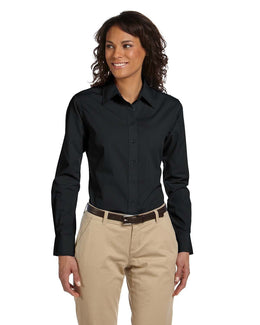 Harriton Ladies Essential Poplin M510W | Black - Front