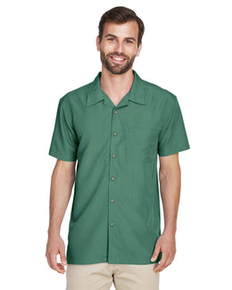 Harriton Barbados Textured Camp Shirt M560 | Palm Green - Front