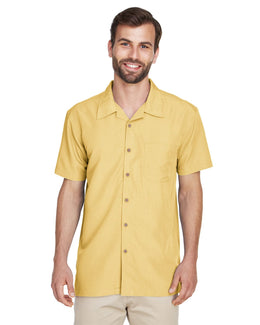 Harriton Barbados Textured Camp Shirt M560 | Pineapple - Front