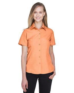Harriton Ladies Barbados Textured Camp Shirt M560W | Nectarine - Front