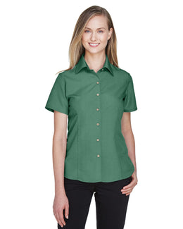 Harriton Ladies Barbados Textured Camp Shirt M560W | Palm Green - Front