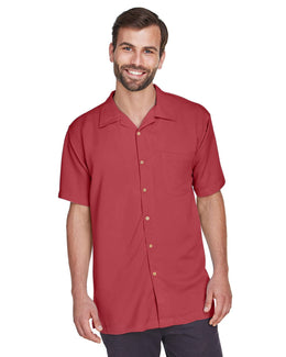 Harriton Bahama Cord Camp Shirt M570 | Tile Red - Front
