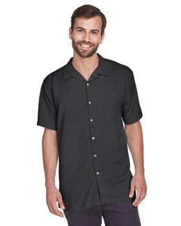 Harriton Bahama Cord Camp Shirt M570 | Black - Front
