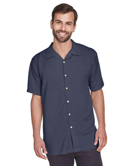 Harriton Bahama Cord Camp Shirt M570 | Navy - Front