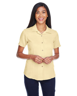 Harriton Ladies Bahama Cord Camp Shirt M570W | Sand - Front