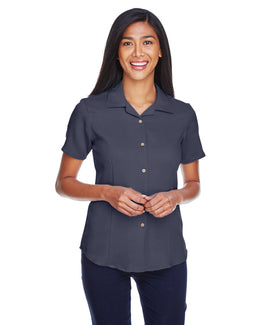 Harriton Ladies Bahama Cord Camp Shirt M570W | Navy - Front