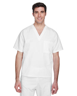 Harriton Adult Scrub Top M897 | White - Front