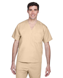 Harriton Adult Scrub Top M897 | Khaki - Front