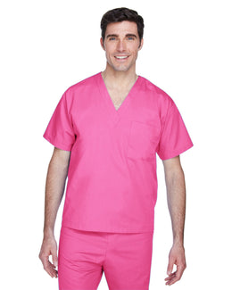 Harriton Adult Scrub Top M897 | Charity Pink - Front
