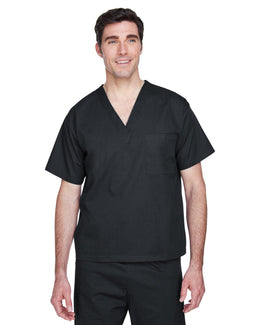 Harriton Adult Scrub Top M897 | Black - Front