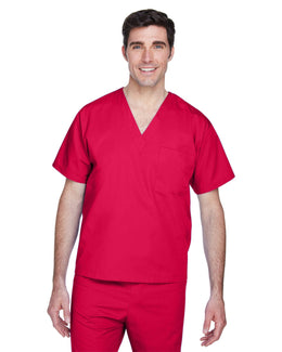 Harriton Adult Scrub Top M897 | Red - Front