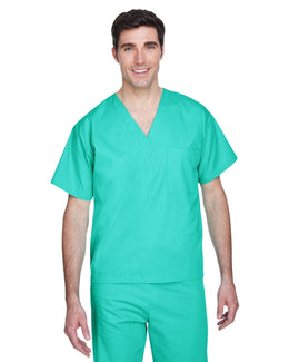 Harriton Adult Scrub Top M897 | Aqua Green - Front