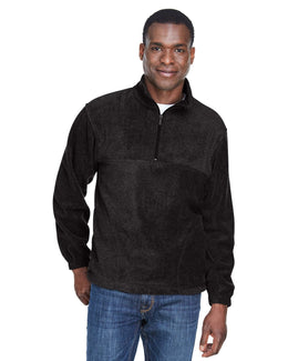 Harriton Quarter-Zip Fleece Pullover M980 | Black - Front