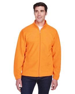 Harriton Mens Full-Zip Fleece M990 | Safety Orange - Front