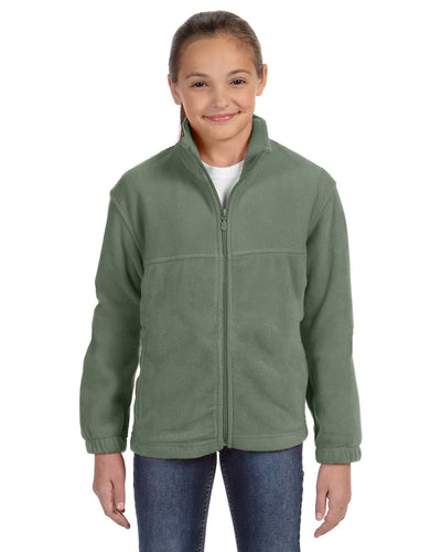 Harriton Youth Full-Zip Fleece M990Y | Dill - Front