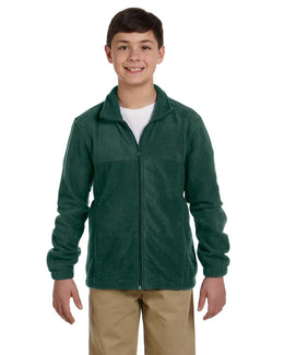 Harriton Youth Full-Zip Fleece M990Y | Hunter - Front