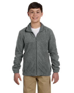 Harriton Youth Full-Zip Fleece M990Y | Charcoal - Front