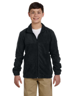 Harriton Youth Full-Zip Fleece M990Y | Black - Front