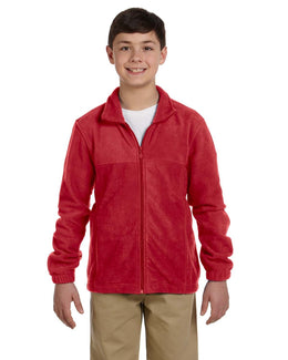 Harriton Youth Full-Zip Fleece M990Y | Red - Front