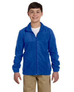 Harriton Youth Full-Zip Fleece M990Y | True Royal - Front