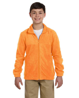Harriton Youth Full-Zip Fleece M990Y | Safety Orange - Front