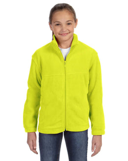 Harriton Youth Full-Zip Fleece M990Y | Safety Yellow - Front