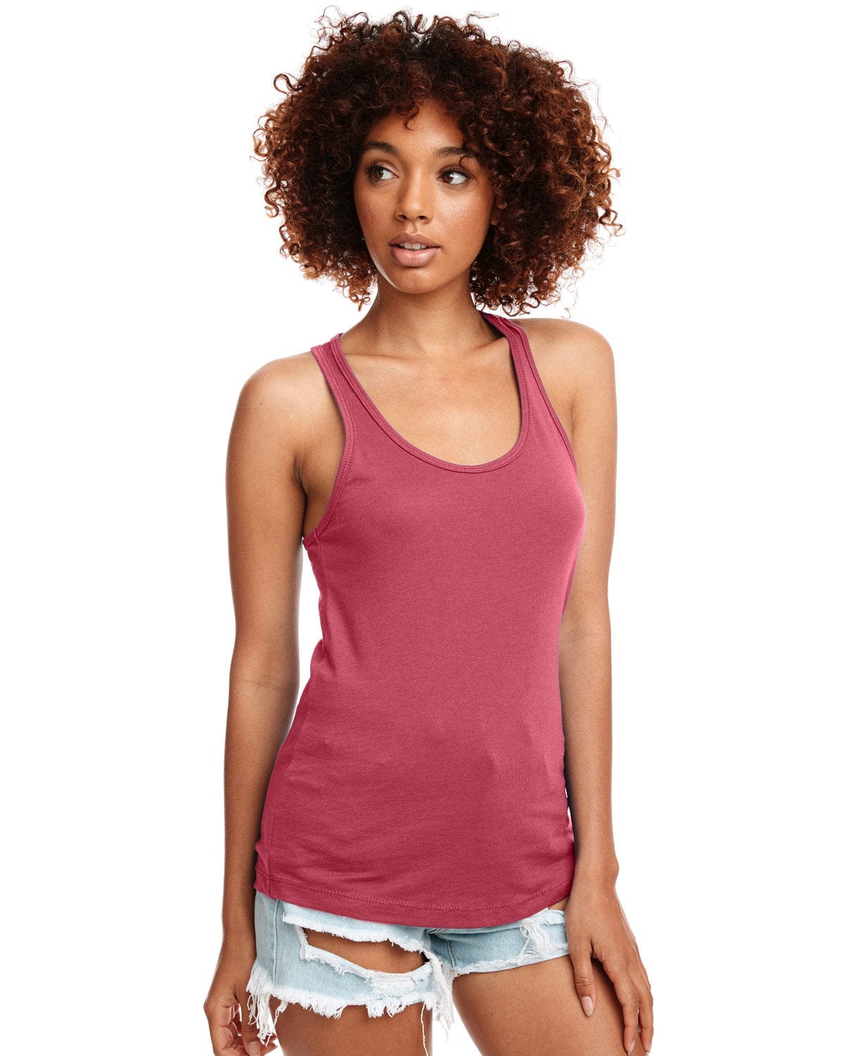 Next Level Ladies' Ideal Racerback Tank - Lilac, Size Large | Combed Cotton Blend Lightweight Jersey