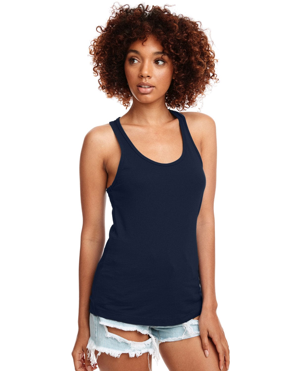 Next Level Ladies' Ideal Racerback Tank - Soft Comb'd Cotton Blend, Silver