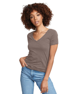 Next Level Ladies Ideal V-Neck Tee N1540 | Warm Gray - Front