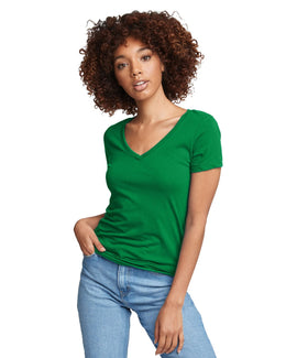 Next Level Ladies Ideal V-Neck Tee N1540 | Kelly Green - Front