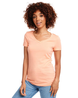 Next Level Ladies Ideal V-Neck Tee N1540 | Light Orange - Front
