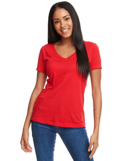 Next Level Ladies Ideal V-Neck Tee N1540 | Red - Front
