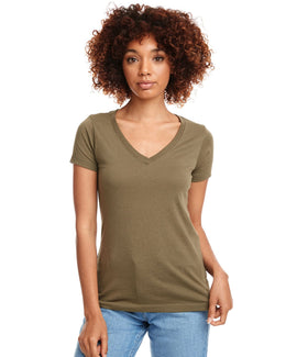 Next Level Ladies Ideal V-Neck Tee N1540 | Military Green - Front