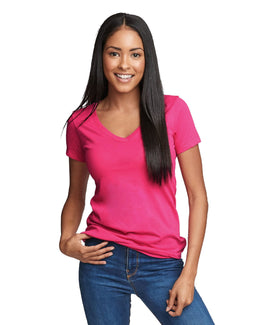 Next Level Ladies Ideal V-Neck Tee N1540 | Raspberry - Front
