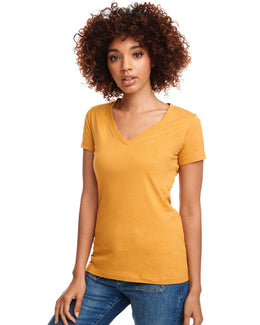 Next Level Ladies Ideal V-Neck Tee N1540 | Antique Gold - Front