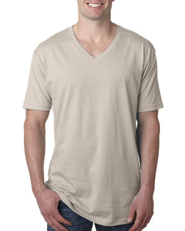 Next Level Mens Short Sleeve V-Neck Tee N3200 | Sand - Front