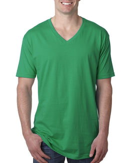 Next Level Mens Short Sleeve V-Neck Tee N3200 | Kelly Green - Front