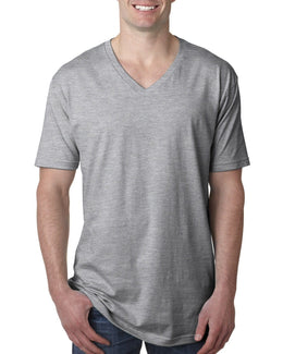 Next Level Mens Short Sleeve V-Neck Tee N3200 | Heather Gray - Front